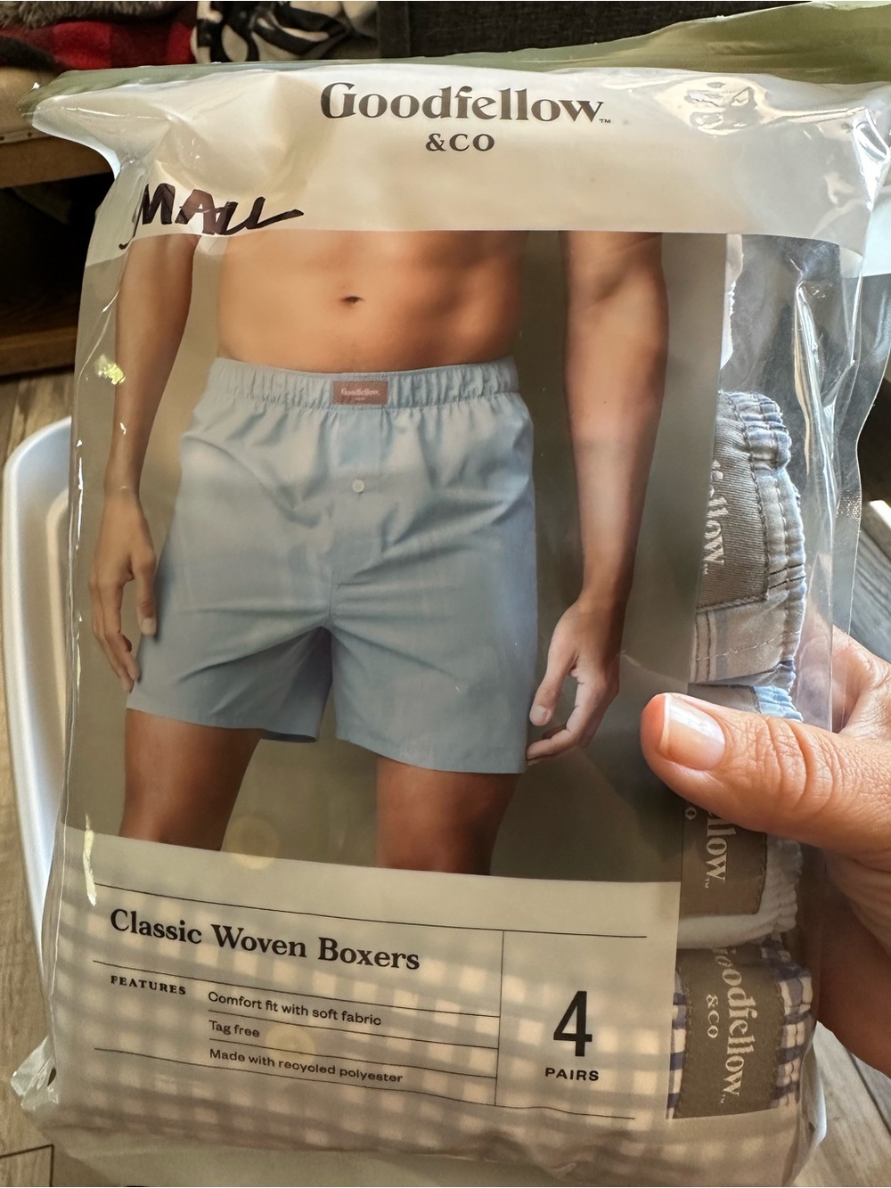 Men’s Classic Woven Boxers - 4pk -Small